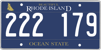 RI license plate 222179