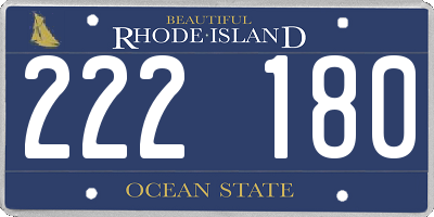 RI license plate 222180