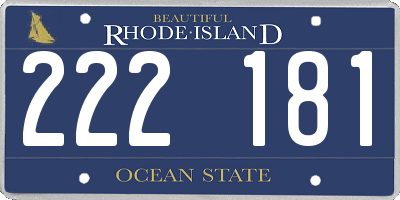 RI license plate 222181