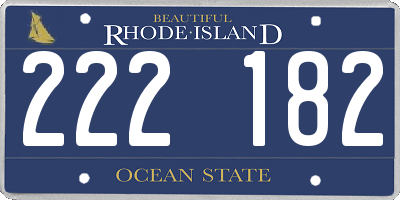 RI license plate 222182