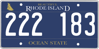 RI license plate 222183