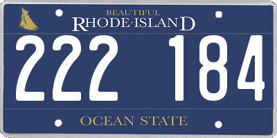 RI license plate 222184