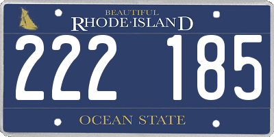 RI license plate 222185