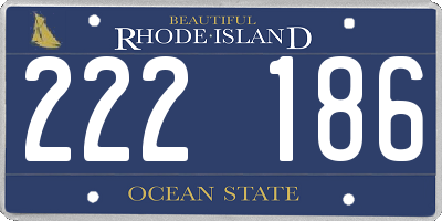 RI license plate 222186