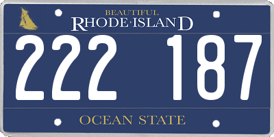RI license plate 222187