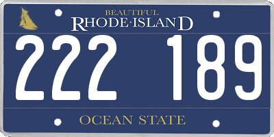 RI license plate 222189