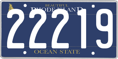 RI license plate 22219