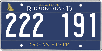RI license plate 222191
