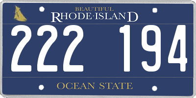 RI license plate 222194