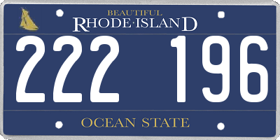 RI license plate 222196