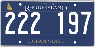 RI license plate 222197