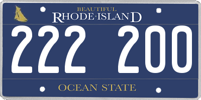 RI license plate 222200