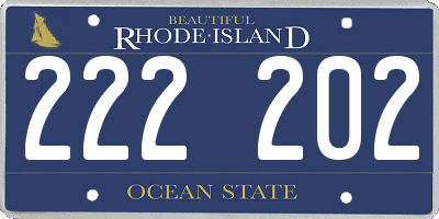 RI license plate 222202