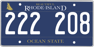 RI license plate 222208