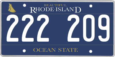 RI license plate 222209
