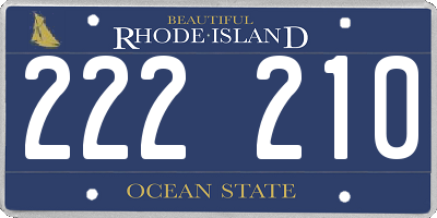 RI license plate 222210