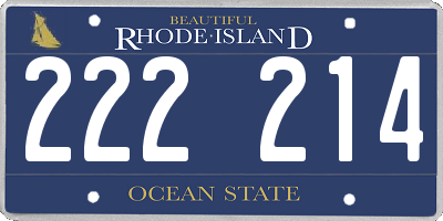 RI license plate 222214