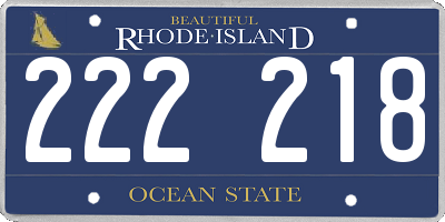 RI license plate 222218