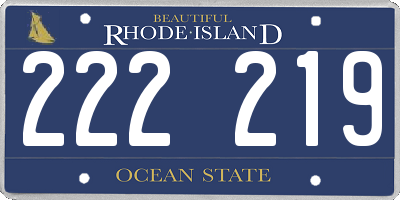 RI license plate 222219