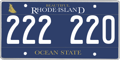 RI license plate 222220