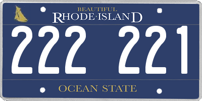 RI license plate 222221