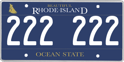 RI license plate 222222