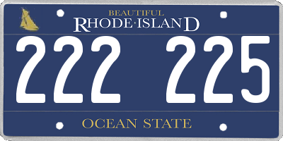 RI license plate 222225