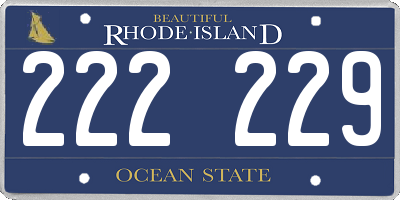 RI license plate 222229