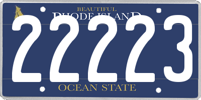 RI license plate 22223
