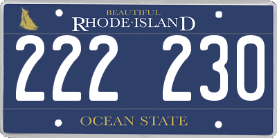 RI license plate 222230