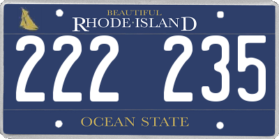 RI license plate 222235