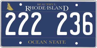 RI license plate 222236