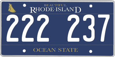 RI license plate 222237