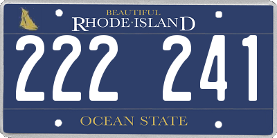 RI license plate 222241