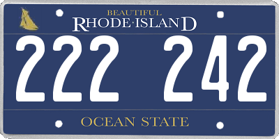 RI license plate 222242
