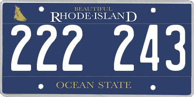 RI license plate 222243
