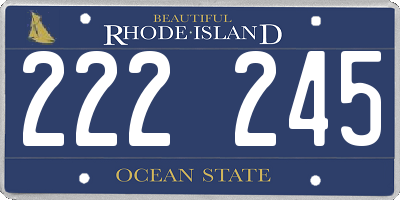 RI license plate 222245
