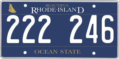 RI license plate 222246