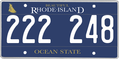 RI license plate 222248