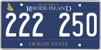 RI license plate 222250