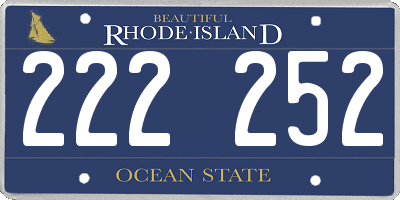RI license plate 222252