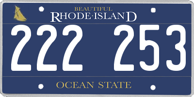RI license plate 222253