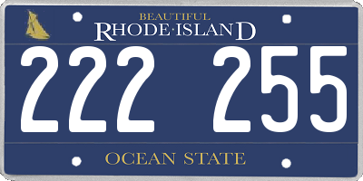 RI license plate 222255