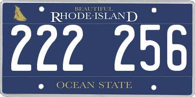 RI license plate 222256