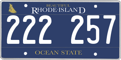RI license plate 222257