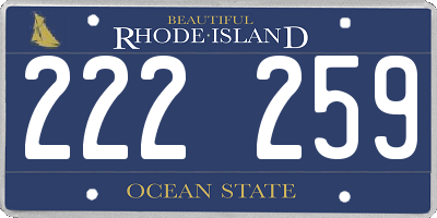 RI license plate 222259