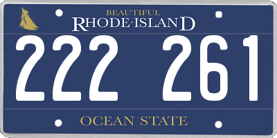 RI license plate 222261
