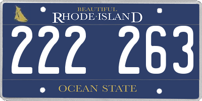 RI license plate 222263