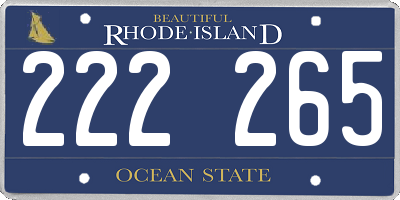 RI license plate 222265