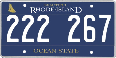 RI license plate 222267